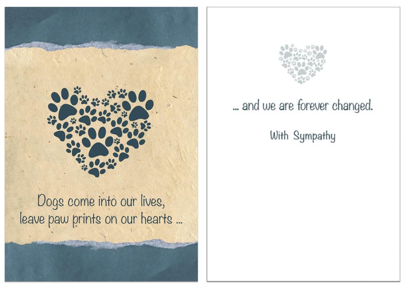 Dog Speak Pet Sympathy Card - "Dogs Come Into Our Lives, Leave Paw Prints on Our Hearts" - Thoughtful Loss of Pet Card with Envelope from a Beloved Companion, 4.75" x 6.75" - Image 1